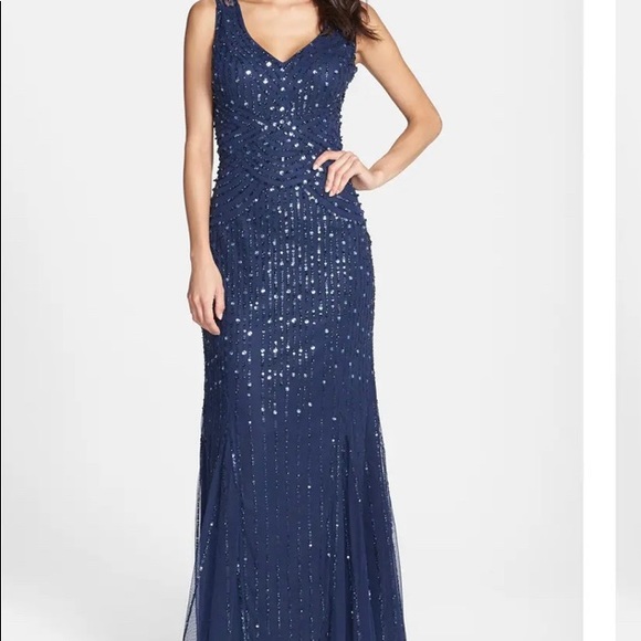 Aidan Mattox Dresses & Skirts - Aidan Mattox Sleeveless Embroidered Mesh Gown 6